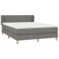 vidaXL Boxspringbett mit Matratze Dunkelgrau 140x190 cm Stoff vidaXL Boxspringbett mit Matratze Dunkelgrau 140x190 cm Stoff