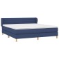 vidaXL Boxspringbett mit Matratze Blau 180x200 cm Stoff vidaXL Boxspringbett mit Matratze Blau 180x200 cm Stoff