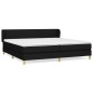 vidaXL Boxspringbett mit Matratze Schwarz 200x200 cm Stoff vidaXL Boxspringbett mit Matratze Schwarz 200x200 cm Stoff
