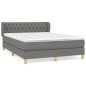 vidaXL Boxspringbett mit Matratze Dunkelgrau 140x200 cm Stoff vidaXL Boxspringbett mit Matratze Dunkelgrau 140x200 cm Stoff