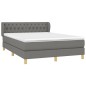 vidaXL Boxspringbett mit Matratze Dunkelgrau 140x190 cm Stoff vidaXL Boxspringbett mit Matratze Dunkelgrau 140x190 cm Stoff