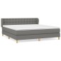 vidaXL Boxspringbett mit Matratze Dunkelgrau 160x200 cm Stoff vidaXL Boxspringbett mit Matratze Dunkelgrau 160x200 cm Stoff