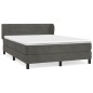 vidaXL Boxspringbett mit Matratze Dunkelgrau 160x200 cm Samt vidaXL Boxspringbett mit Matratze Dunkelgrau 160x200 cm Samt