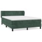 vidaXL Boxspringbett mit Matratze Dunkelgrün 140x190 cm Samt vidaXL Boxspringbett mit Matratze Dunkelgrün 140x190 cm Samt