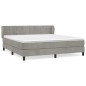 vidaXL Boxspringbett mit Matratze Hellgrau 160x200 cm Samt vidaXL Boxspringbett mit Matratze Hellgrau 160x200 cm Samt