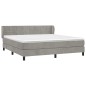 vidaXL Boxspringbett mit Matratze Hellgrau 160x200 cm Samt vidaXL Boxspringbett mit Matratze Hellgrau 160x200 cm Samt