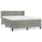 vidaXL Boxspringbett mit Matratze Hellgrau 140x190 cm Samt vidaXL Boxspringbett mit Matratze Hellgrau 140x190 cm Samt