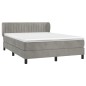 vidaXL Boxspringbett mit Matratze Hellgrau 140x190 cm Samt vidaXL Boxspringbett mit Matratze Hellgrau 140x190 cm Samt