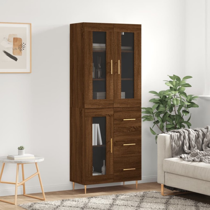 vidaXL Highboard Braun Eichen-Optik 69,5x34x180 cm Holzwerkstoff vidaXL Highboard Braun Eichen-Optik 69,5x34x180 cm Holzwerkstoff