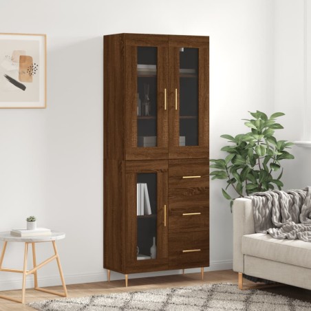 vidaXL Highboard Braun Eichen-Optik 69,5x34x180 cm Holzwerkstoff