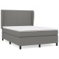 vidaXL Boxspringbett mit Matratze Dunkelgrau 140x200 cm Stoff vidaXL Boxspringbett mit Matratze Dunkelgrau 140x200 cm Stoff