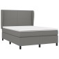 vidaXL Boxspringbett mit Matratze Dunkelgrau 140x200 cm Stoff vidaXL Boxspringbett mit Matratze Dunkelgrau 140x200 cm Stoff
