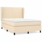vidaXL Boxspringbett mit Matratze Creme 140x200 cm Stoff vidaXL Boxspringbett mit Matratze Creme 140x200 cm Stoff