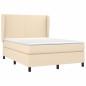 vidaXL Boxspringbett mit Matratze Creme 140x200 cm Stoff vidaXL Boxspringbett mit Matratze Creme 140x200 cm Stoff