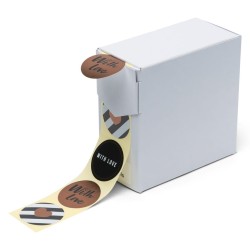 rillprint Geschenk-Aufkleber 250 Stk. x 4 Rollen Rosa, Braun & Schwarz
