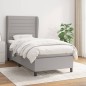 vidaXL Boxspringbett mit Matratze Hellgrau 90x190 cm Stoff vidaXL Boxspringbett mit Matratze Hellgrau 90x190 cm Stoff