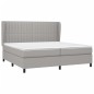 vidaXL Boxspringbett mit Matratze Hellgrau 200x200 cm Stoff vidaXL Boxspringbett mit Matratze Hellgrau 200x200 cm Stoff