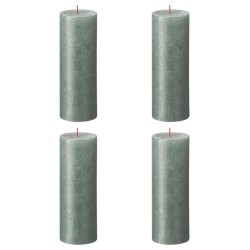 Bolsius Rustikale Stumpenkerzen Shimmer 4 Stk. 190x68 mm Oxidblau