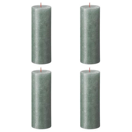 Bolsius Rustikale Stumpenkerzen Shimmer 4 Stk. 190x68 mm Oxidblau