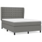 vidaXL Boxspringbett mit Matratze Dunkelgrau 140x200 cm Stoff vidaXL Boxspringbett mit Matratze Dunkelgrau 140x200 cm Stoff