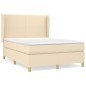 vidaXL Boxspringbett mit Matratze Creme 140x190 cm Stoff vidaXL Boxspringbett mit Matratze Creme 140x190 cm Stoff