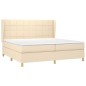 vidaXL Boxspringbett mit Matratze Creme 200x200 cm Stoff vidaXL Boxspringbett mit Matratze Creme 200x200 cm Stoff
