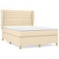 vidaXL Boxspringbett mit Matratze Creme 140x200 cm Stoff vidaXL Boxspringbett mit Matratze Creme 140x200 cm Stoff