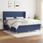vidaXL Boxspringbett mit Matratze Blau 180x200 cm Stoff vidaXL Boxspringbett mit Matratze Blau 180x200 cm Stoff