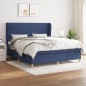 vidaXL Boxspringbett mit Matratze Blau 160x200 cm Stoff vidaXL Boxspringbett mit Matratze Blau 160x200 cm Stoff