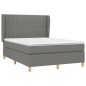 vidaXL Boxspringbett mit Matratze Dunkelgrau 140x200 cm Stoff vidaXL Boxspringbett mit Matratze Dunkelgrau 140x200 cm Stoff