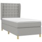 vidaXL Boxspringbett mit Matratze Hellgrau 80x200 cm Stoff vidaXL Boxspringbett mit Matratze Hellgrau 80x200 cm Stoff