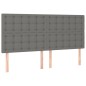 vidaXL Boxspringbett mit Matratze Dunkelgrau 200x200 cm Stoff vidaXL Boxspringbett mit Matratze Dunkelgrau 200x200 cm Stoff