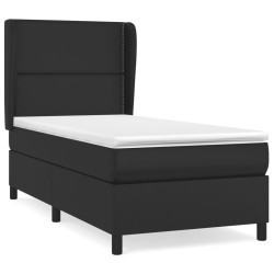 vidaXL Boxspringbett mit Matratze Schwarz 80x200 cm Kunstleder