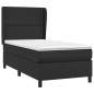 vidaXL Boxspringbett mit Matratze Schwarz 80x200 cm Kunstleder vidaXL Boxspringbett mit Matratze Schwarz 80x200 cm Kunstleder