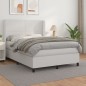 vidaXL Boxspringbett mit Matratze Weiß 140x200 cm Kunstleder vidaXL Boxspringbett mit Matratze Weiß 140x200 cm Kunstleder