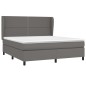 vidaXL Boxspringbett mit Matratze Grau 180x200 cm Kunstleder vidaXL Boxspringbett mit Matratze Grau 180x200 cm Kunstleder