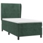 vidaXL Boxspringbett mit Matratze Dunkelgrün 100x200 cm Samt vidaXL Boxspringbett mit Matratze Dunkelgrün 100x200 cm Samt