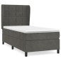 vidaXL Boxspringbett mit Matratze Dunkelgrau 80x200 cm Samt vidaXL Boxspringbett mit Matratze Dunkelgrau 80x200 cm Samt