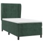 vidaXL Boxspringbett mit Matratze Dunkelgrün 90x190 cm Samt vidaXL Boxspringbett mit Matratze Dunkelgrün 90x190 cm Samt