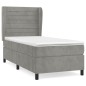 vidaXL Boxspringbett mit Matratze Hellgrau 80x200 cm Samt vidaXL Boxspringbett mit Matratze Hellgrau 80x200 cm Samt