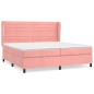 vidaXL Boxspringbett mit Matratze Rosa 200x200 cm Samt vidaXL Boxspringbett mit Matratze Rosa 200x200 cm Samt