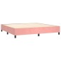 vidaXL Boxspringbett mit Matratze Rosa 200x200 cm Samt vidaXL Boxspringbett mit Matratze Rosa 200x200 cm Samt