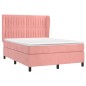 vidaXL Boxspringbett mit Matratze Rosa 140x190 cm Samt vidaXL Boxspringbett mit Matratze Rosa 140x190 cm Samt