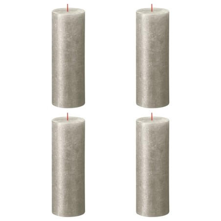 Bolsius Rustikale Stumpenkerzen Shimmer 4 Stk. 190x68 mm Champagner