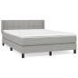 vidaXL Boxspringbett mit Matratze Hellgrau 140x190 cm Stoff vidaXL Boxspringbett mit Matratze Hellgrau 140x190 cm Stoff