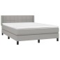 vidaXL Boxspringbett mit Matratze Hellgrau 140x200 cm Stoff vidaXL Boxspringbett mit Matratze Hellgrau 140x200 cm Stoff