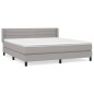 vidaXL Boxspringbett mit Matratze Hellgrau 160x200 cm Stoff vidaXL Boxspringbett mit Matratze Hellgrau 160x200 cm Stoff