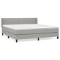 vidaXL Boxspringbett mit Matratze Hellgrau 160x200 cm Stoff vidaXL Boxspringbett mit Matratze Hellgrau 160x200 cm Stoff