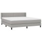 vidaXL Boxspringbett mit Matratze Hellgrau 160x200 cm Stoff vidaXL Boxspringbett mit Matratze Hellgrau 160x200 cm Stoff