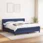 vidaXL Boxspringbett mit Matratze Blau 160x200 cm Stoff vidaXL Boxspringbett mit Matratze Blau 160x200 cm Stoff